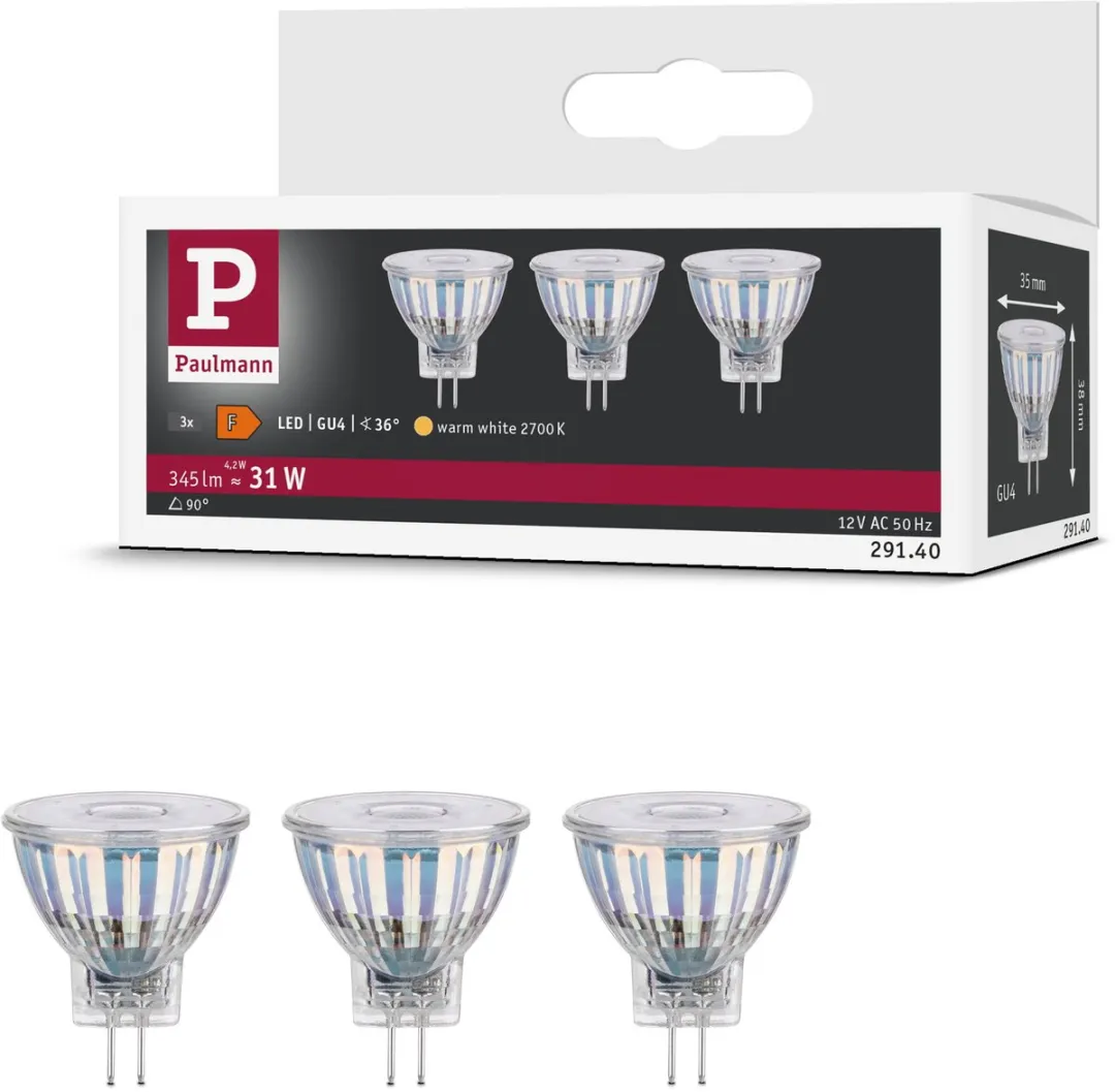 Paulmann LED Reflector GU4 3x4,2W 345lm 2700K