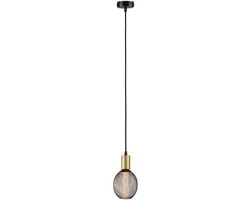 Paulmann Hanglamp Ravi IP44 E27 60W - Zwart mat, Goud