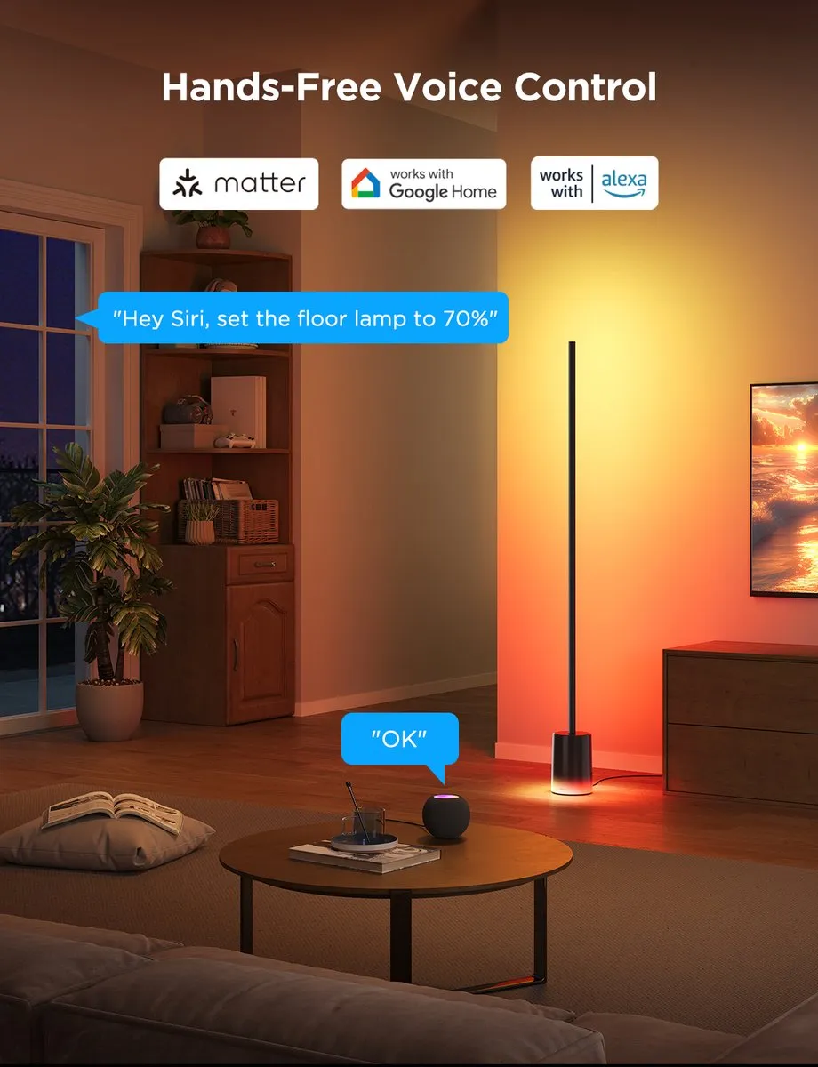 Govee Floor Lamp 2 RGBWIC LED - 35W - Zwart - afbeelding 6 van 6