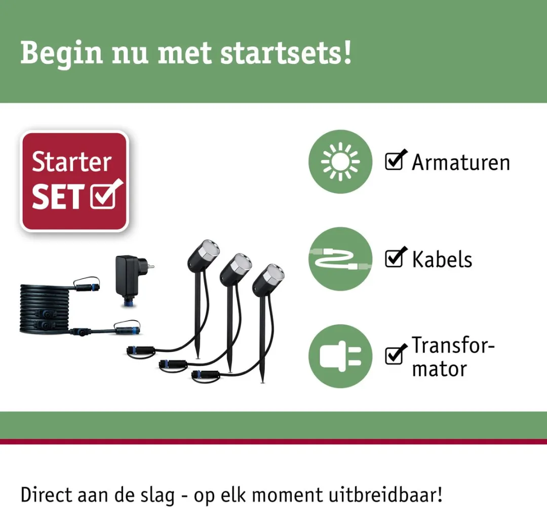Paulmann Plug & Shine Pike Basisset LED Tuinspots Zigbee 3.0 RGBW+ - 3x4,2W - Antraciet - afbeelding 6 van 6