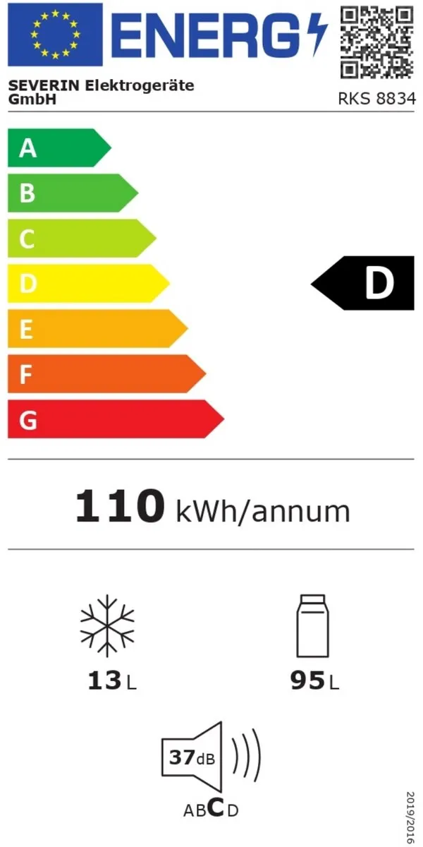 Severin RKS 8834 Tafelmodel - 108 Liter – Stil – LED – Retro Design - Turqoise