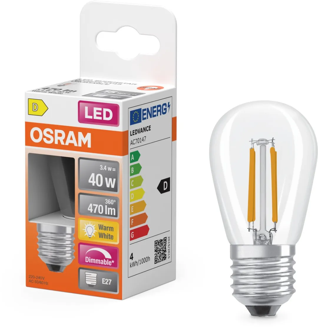 Osram LED Superstar Edison ST45 3,4W - 470lm Warm Wit - E27