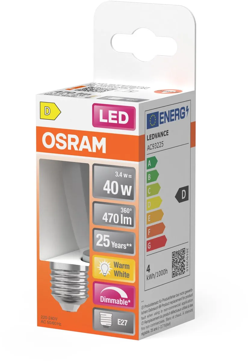 Osram LED Superstar Edison ST45 3,4W - 470lm Warm Wit - E27 - afbeelding 6 van 6