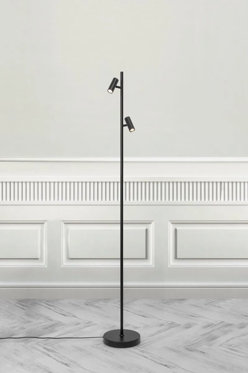 Nordlux Omari Vloerlamp - 2 Lichtpunten - Zwart