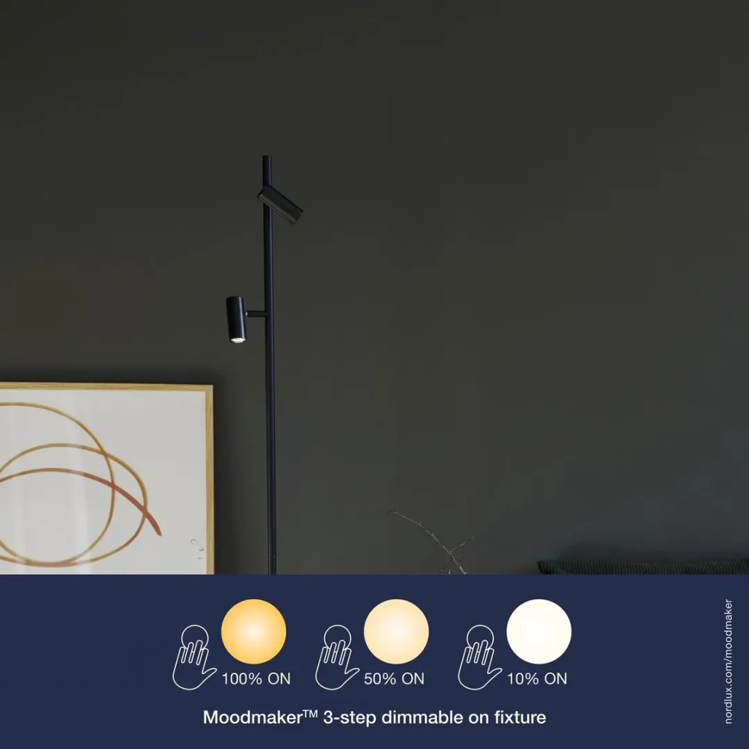 Nordlux Omari Vloerlamp - 2 Lichtpunten - Zwart