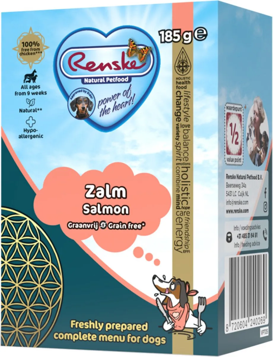 Renske Vers Graanvrij Hondenvoer Zalm - 24x185g