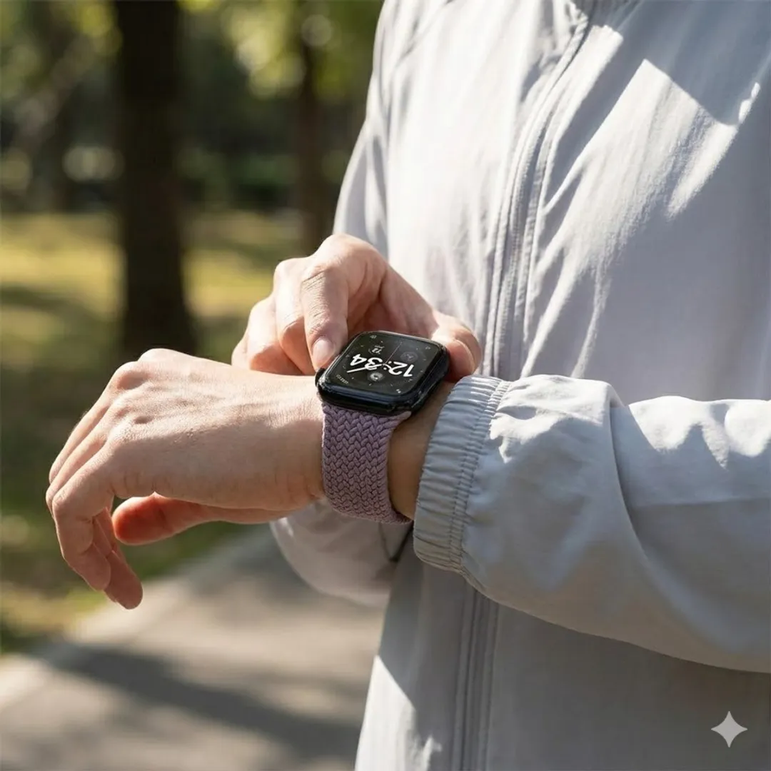 NUVEX Roos Goud Nylon Horlogebandje Apple Watch - One Size