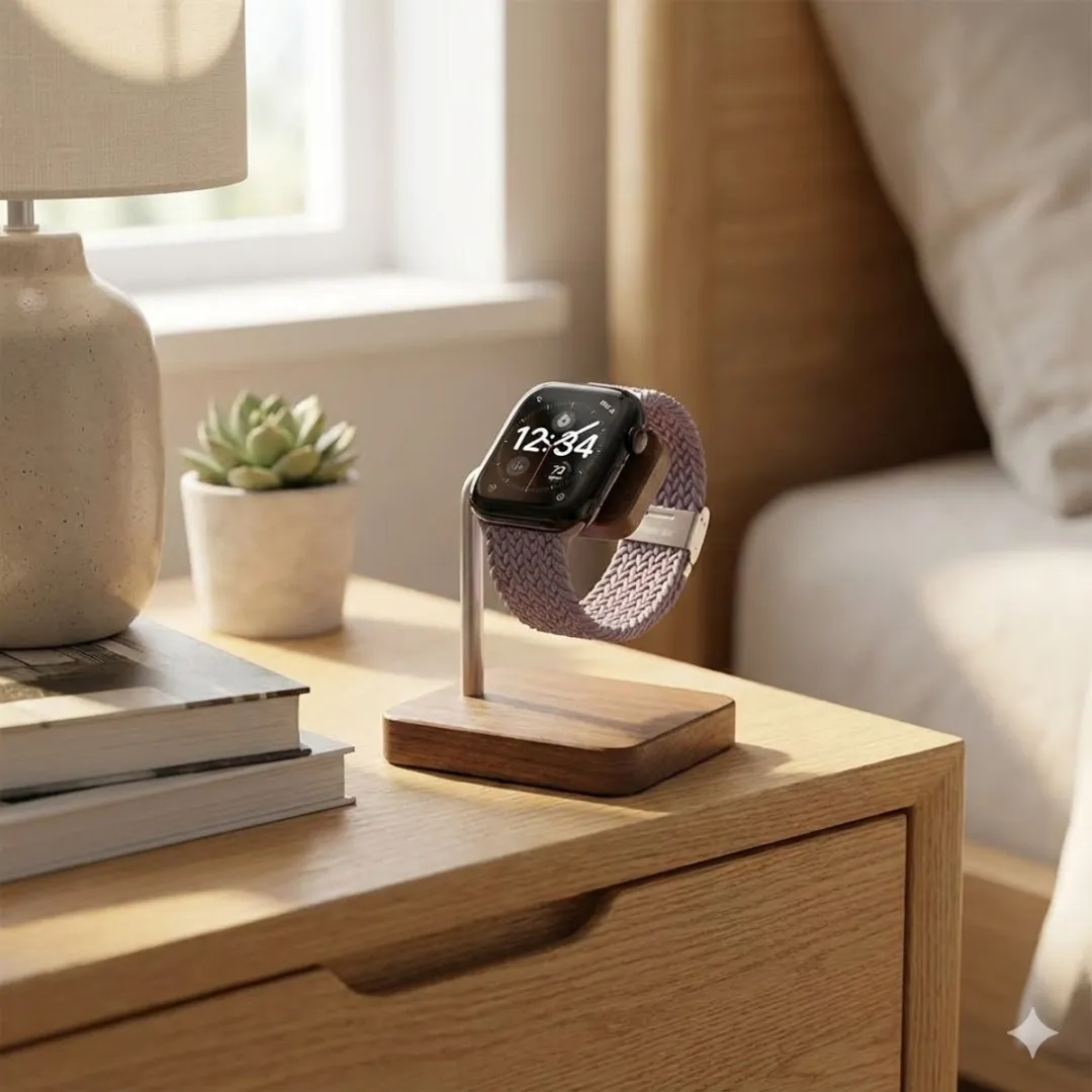 NUVEX Roos Goud Nylon Horlogebandje Apple Watch - One Size