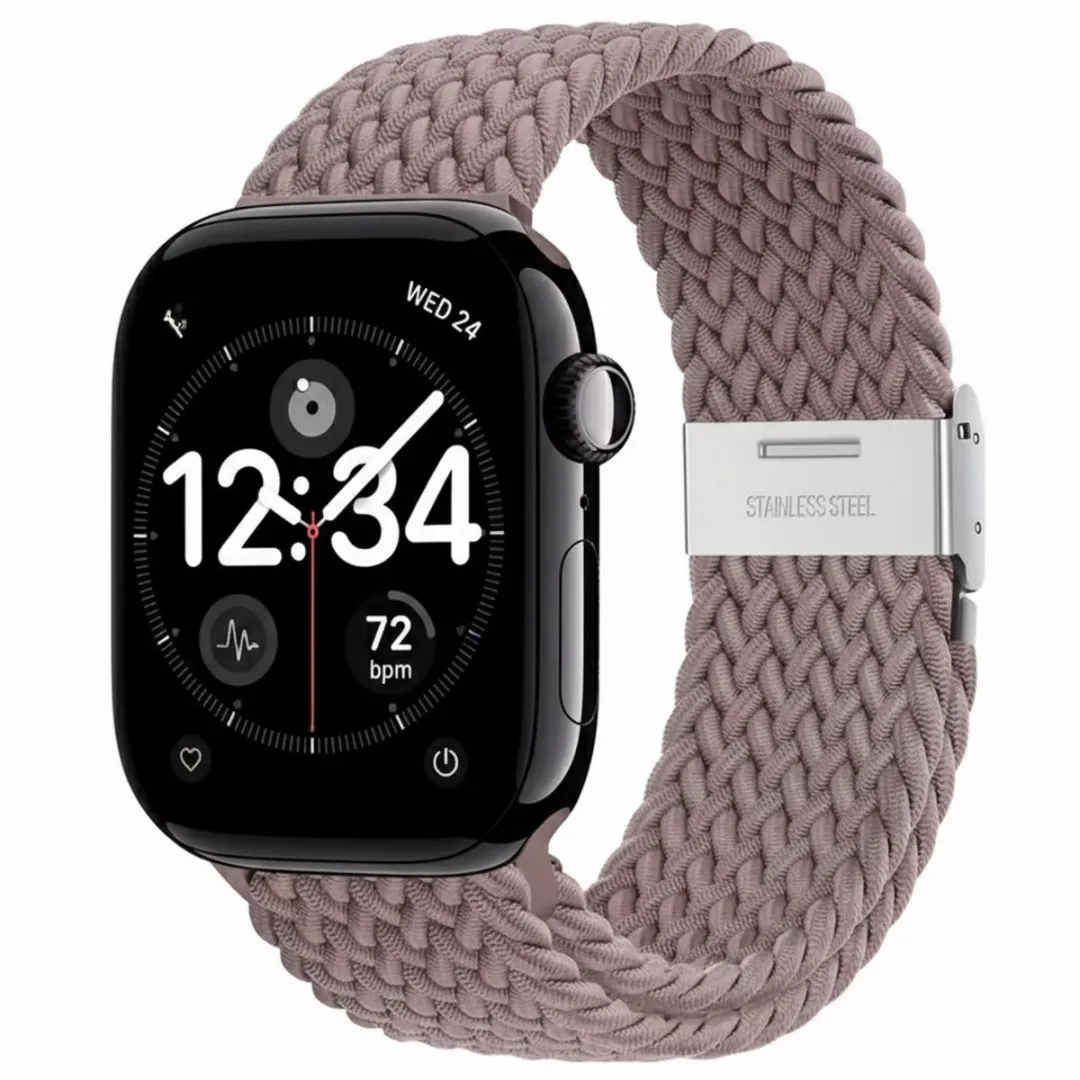 NUVEX Roos Goud Nylon Horlogebandje Apple Watch