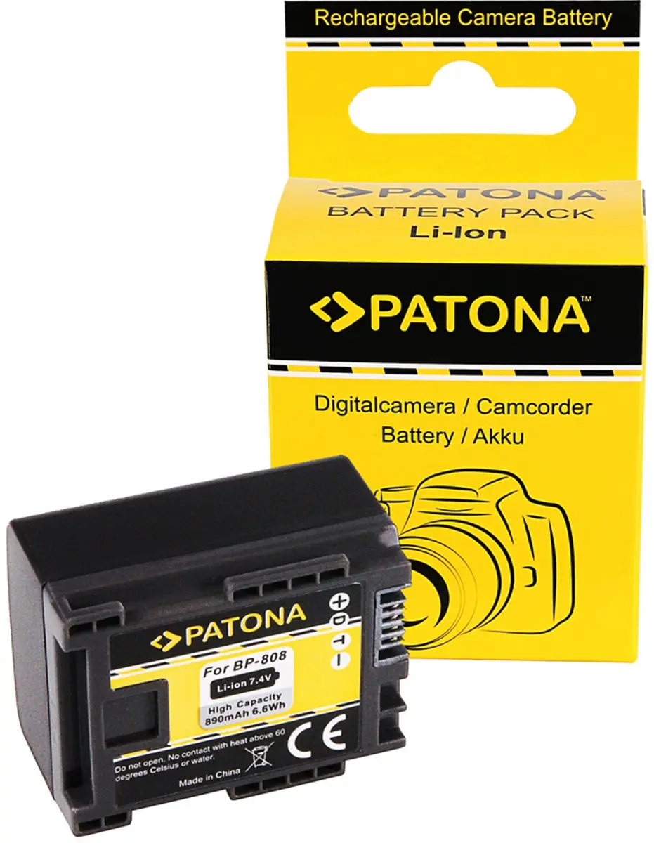Patona Accu voor Canon BP-808/BP-819/BP-809 - 890mAh - afbeelding 4 van 6