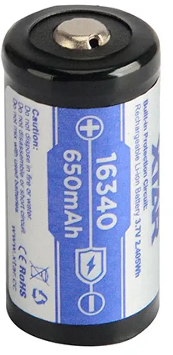 XTAR 16340 Li-ion Batterij 650mAh - Beveiligd - afbeelding 3 van 3