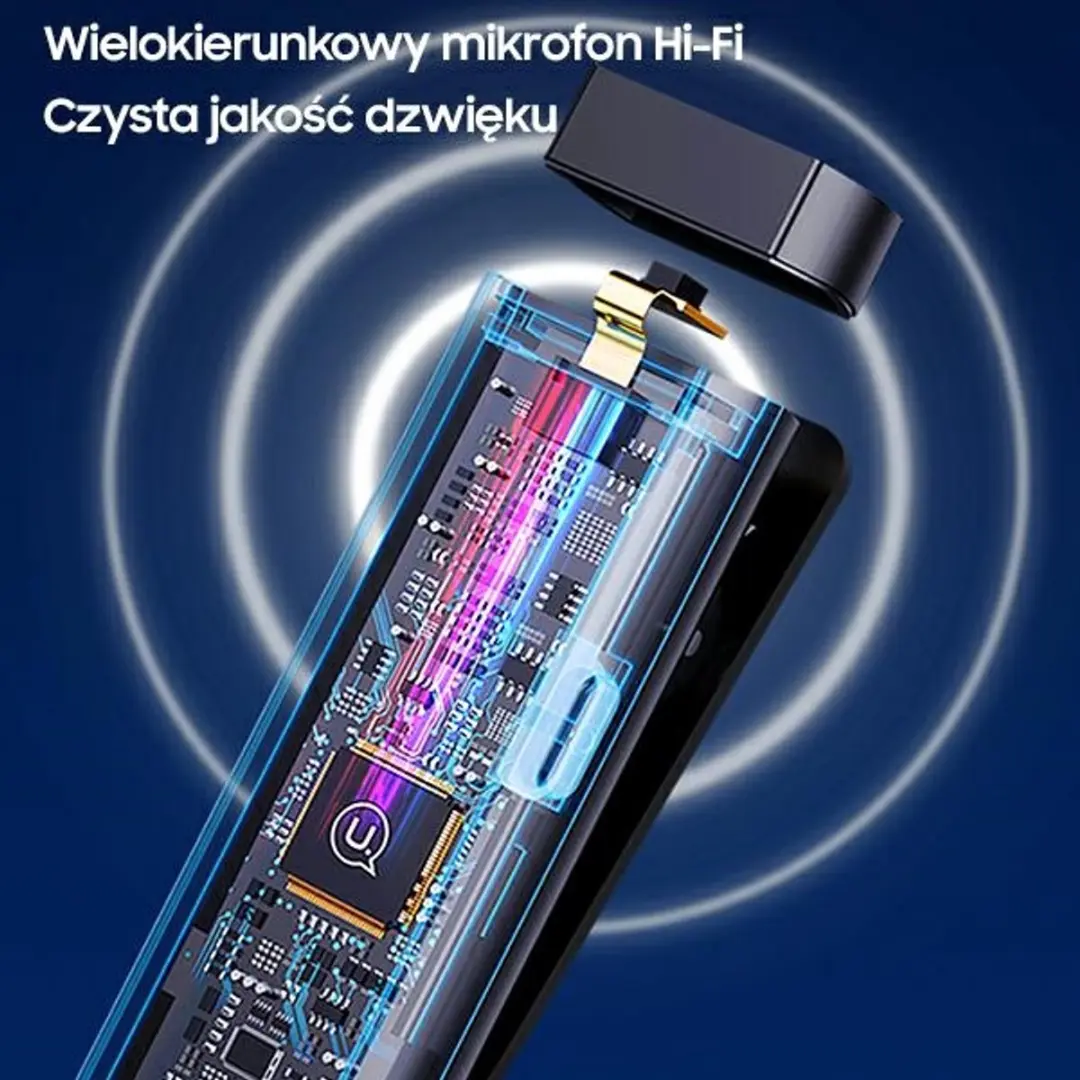 USAMS Draadloze Dasspeldmicrofoon USB-C - Zwart - afbeelding 5 van 6