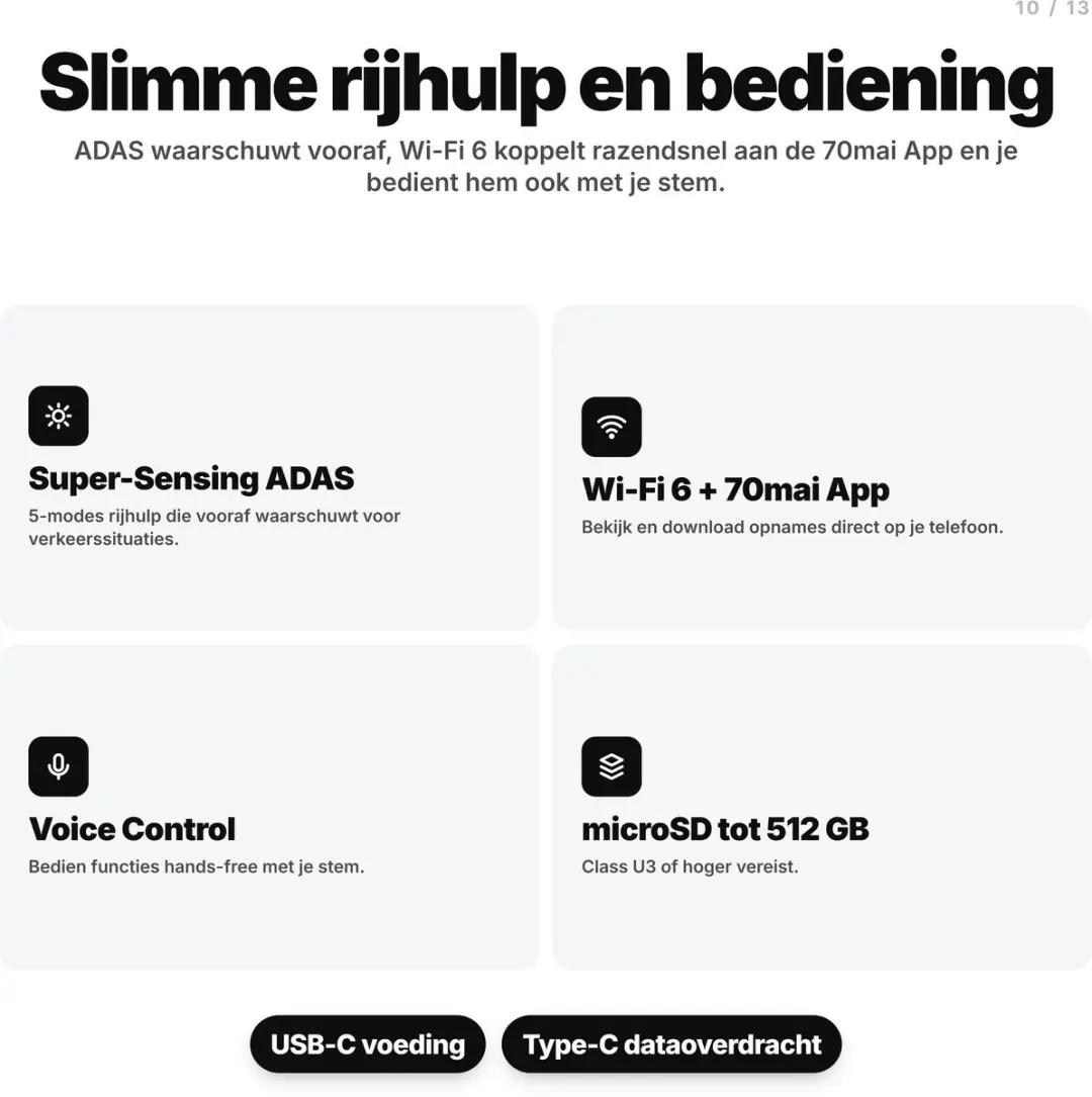 70mai A800SE 4K Dashcam - Zwart - afbeelding 3 van 6
