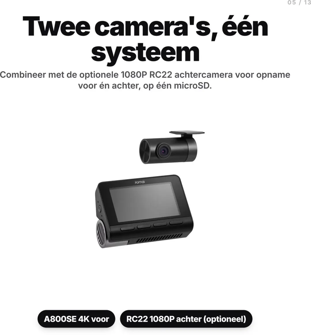 70mai A800SE 4K Dashcam - Zwart - afbeelding 6 van 6
