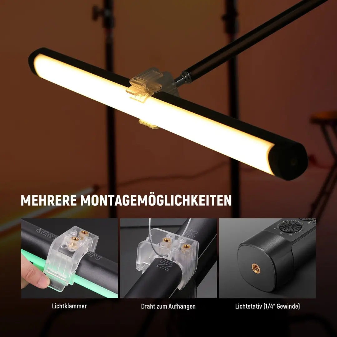 Neewer TL60C - led lamp - fotografie - 20 Watt - app en DMX sturing - RGB - 60cm - afbeelding 4 van 6
