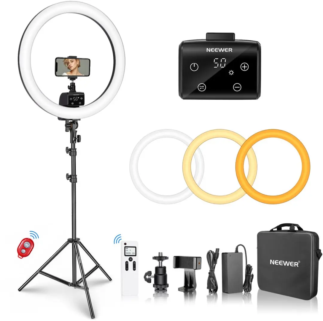 Neewer SRP18 LED-ringlamp - 272 LEDs Bi-Color - Zwart - afbeelding 3 van 6
