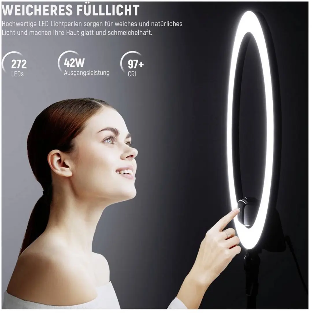 Neewer SRP18 LED-ringlamp - 272 LEDs Bi-Color - Zwart - afbeelding 6 van 6