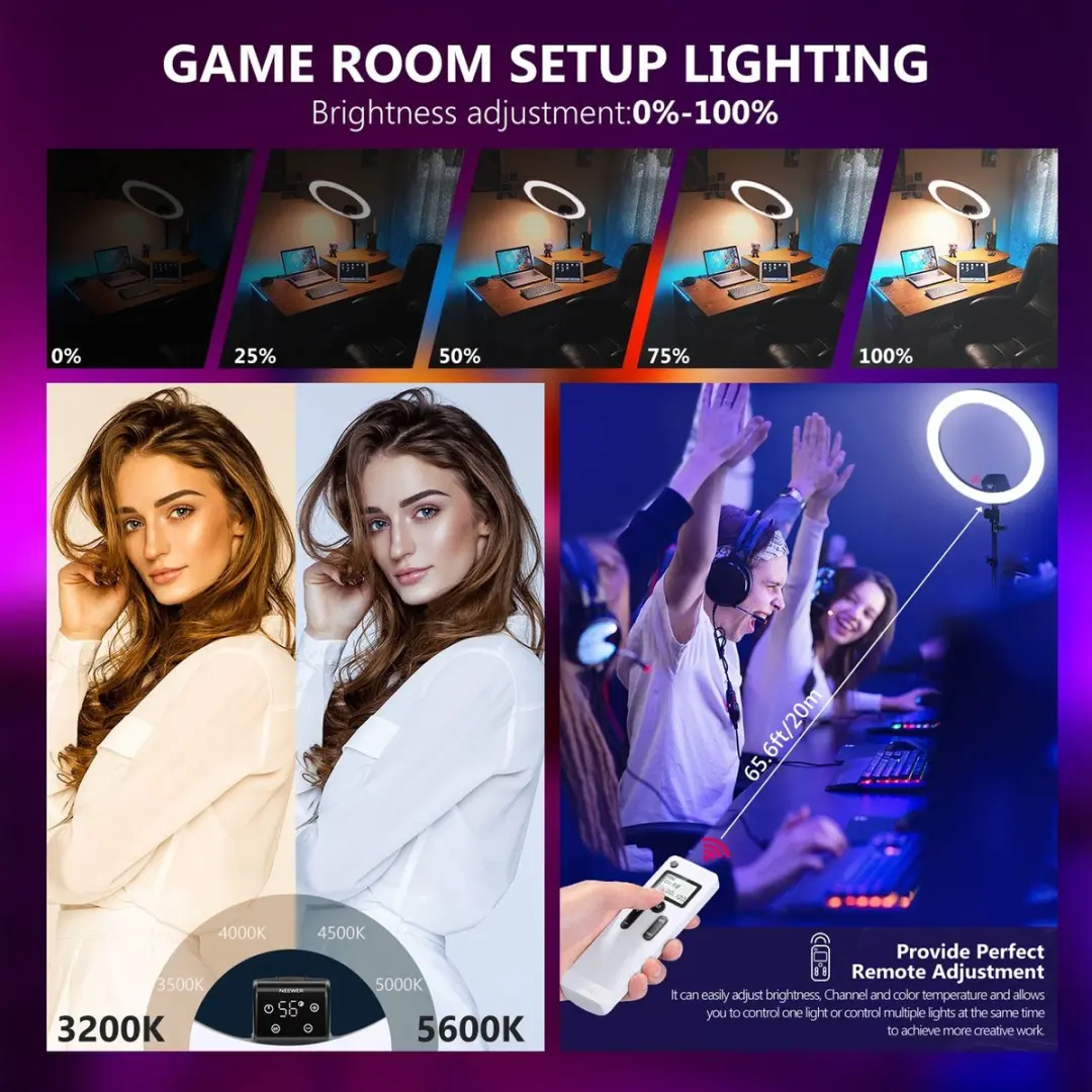 Neewer SRP18 LED-ringlamp - 272 LEDs Bi-Color - Zwart - afbeelding 2 van 6