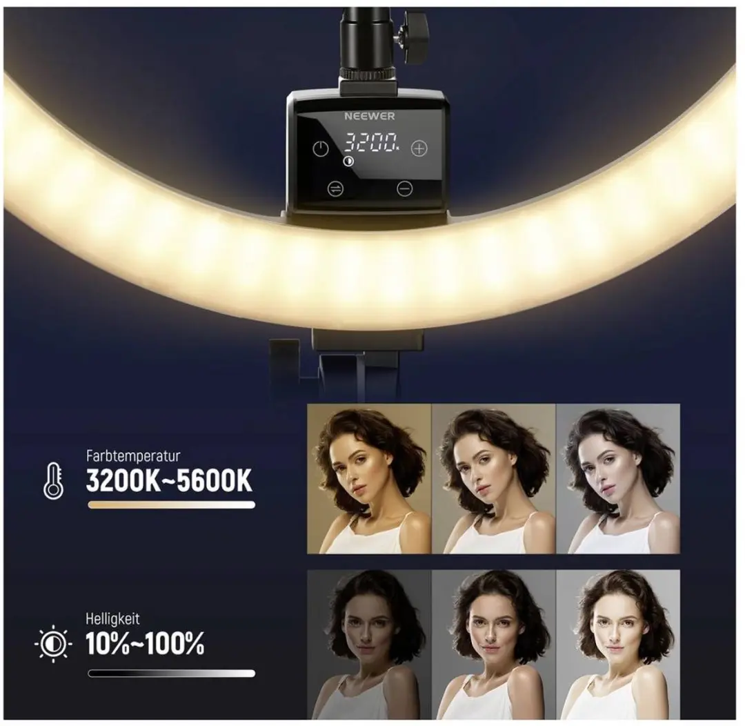 Neewer SRP18 LED-ringlamp - 272 LEDs Bi-Color - Zwart - afbeelding 5 van 6