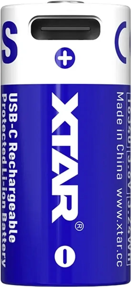XTAR R-CR123A Li-ion Batterij 900mAh USB-C