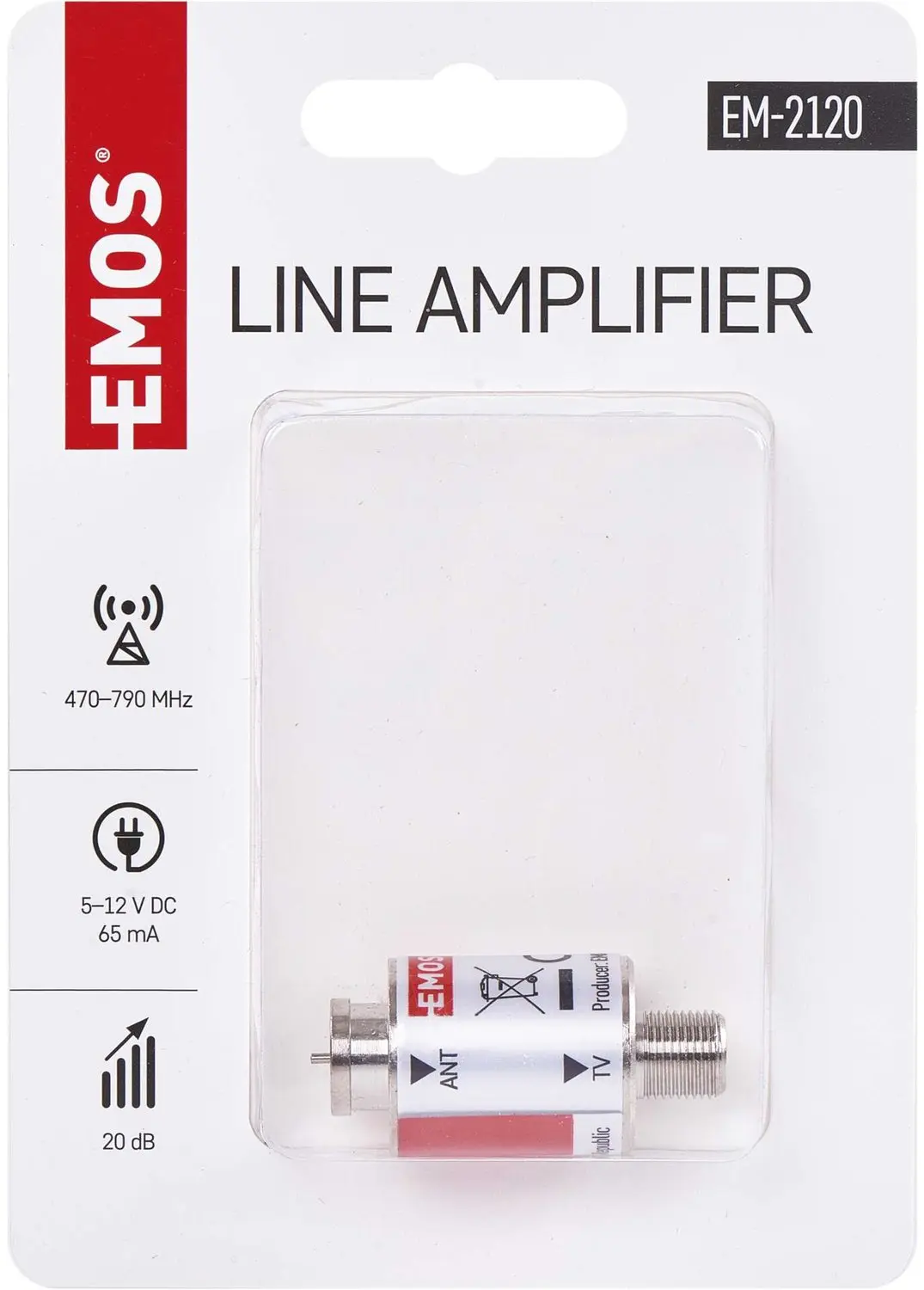 Emos DVB-T/T2 Signaalversterker 20dB J5709 - afbeelding 3 van 6