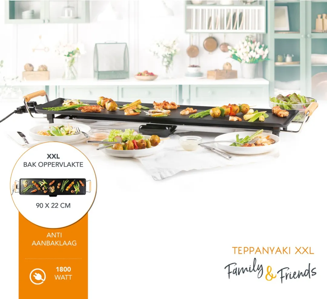 Domo DO8313TP Teppanyaki 90cm 1800W - Houtlook