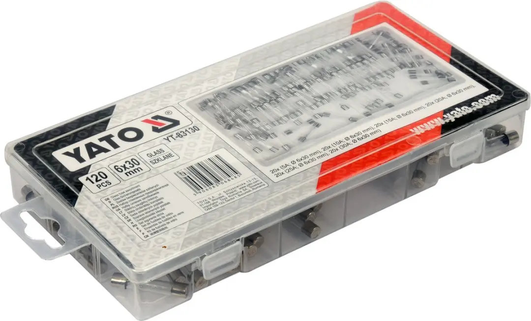 Yato YT-83130 Glaszekeringen Set 120-delig 6x30mm - afbeelding 2 van 2