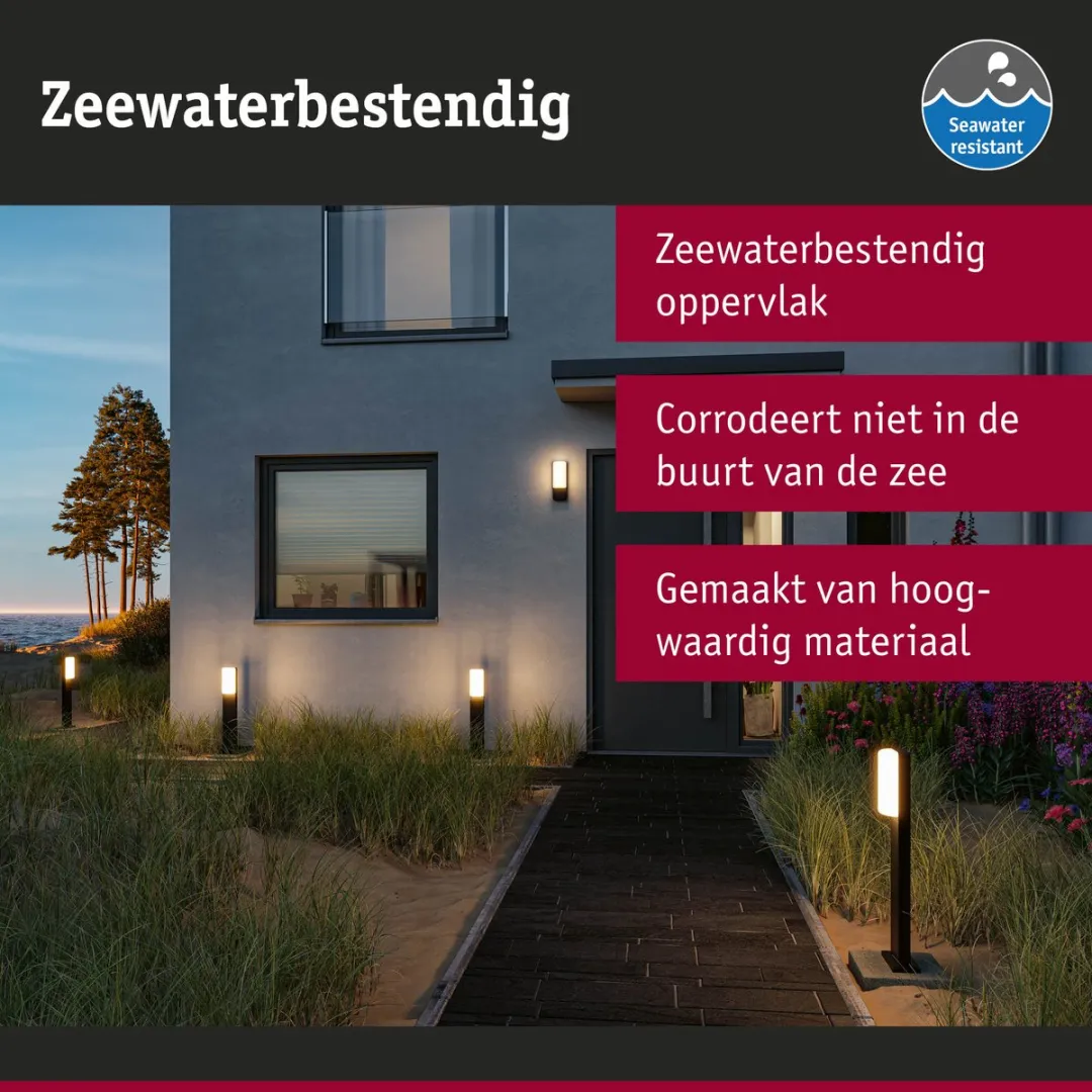 Paulmann LED Wandarmatuur Bonnie Bewegingsmelder - 8,5W 560lm 2200-3000K Antraciet