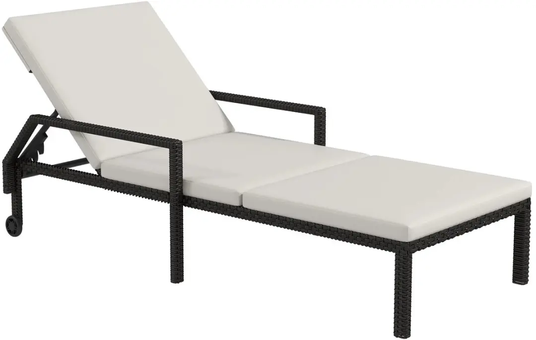 Rattan Lounger met Verstelbare Rugleuning