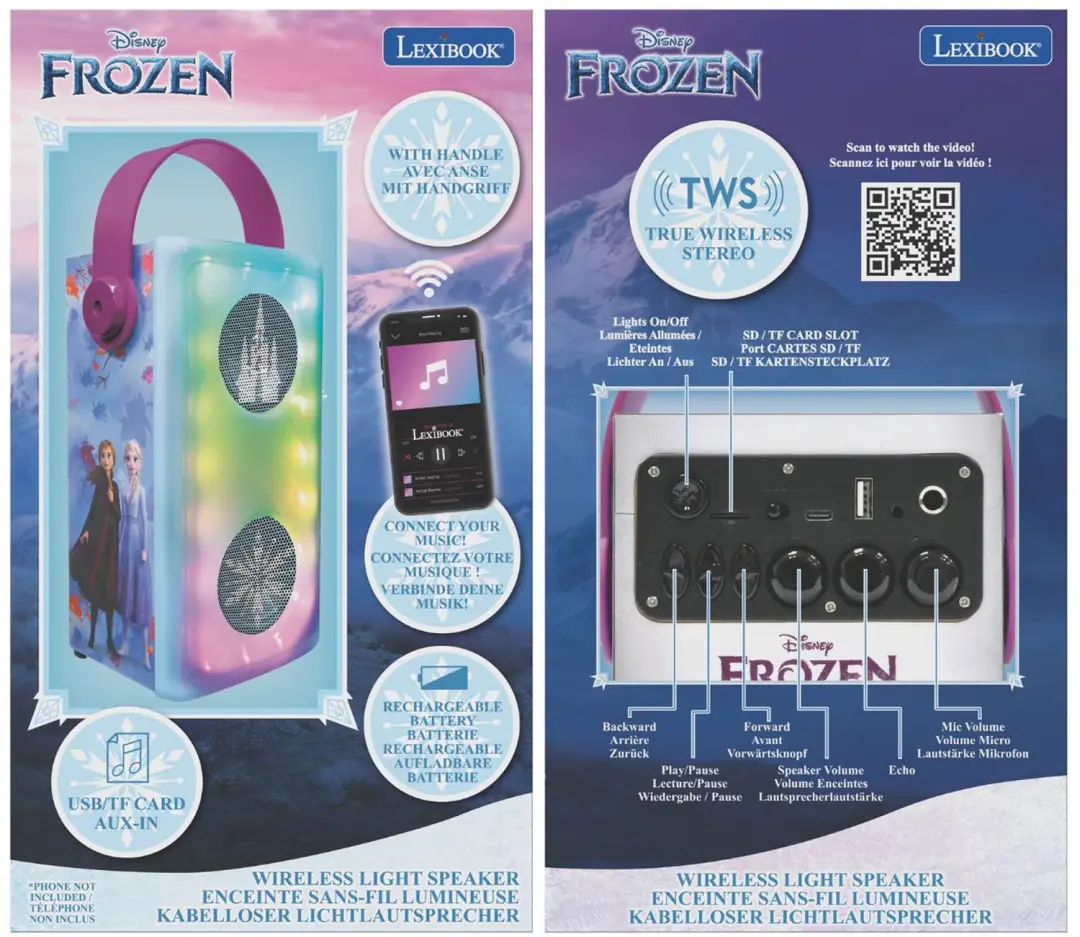 Lexibook Frozen BTP185FZZ Bluetooth Luidspreker - Blauw - afbeelding 6 van 6