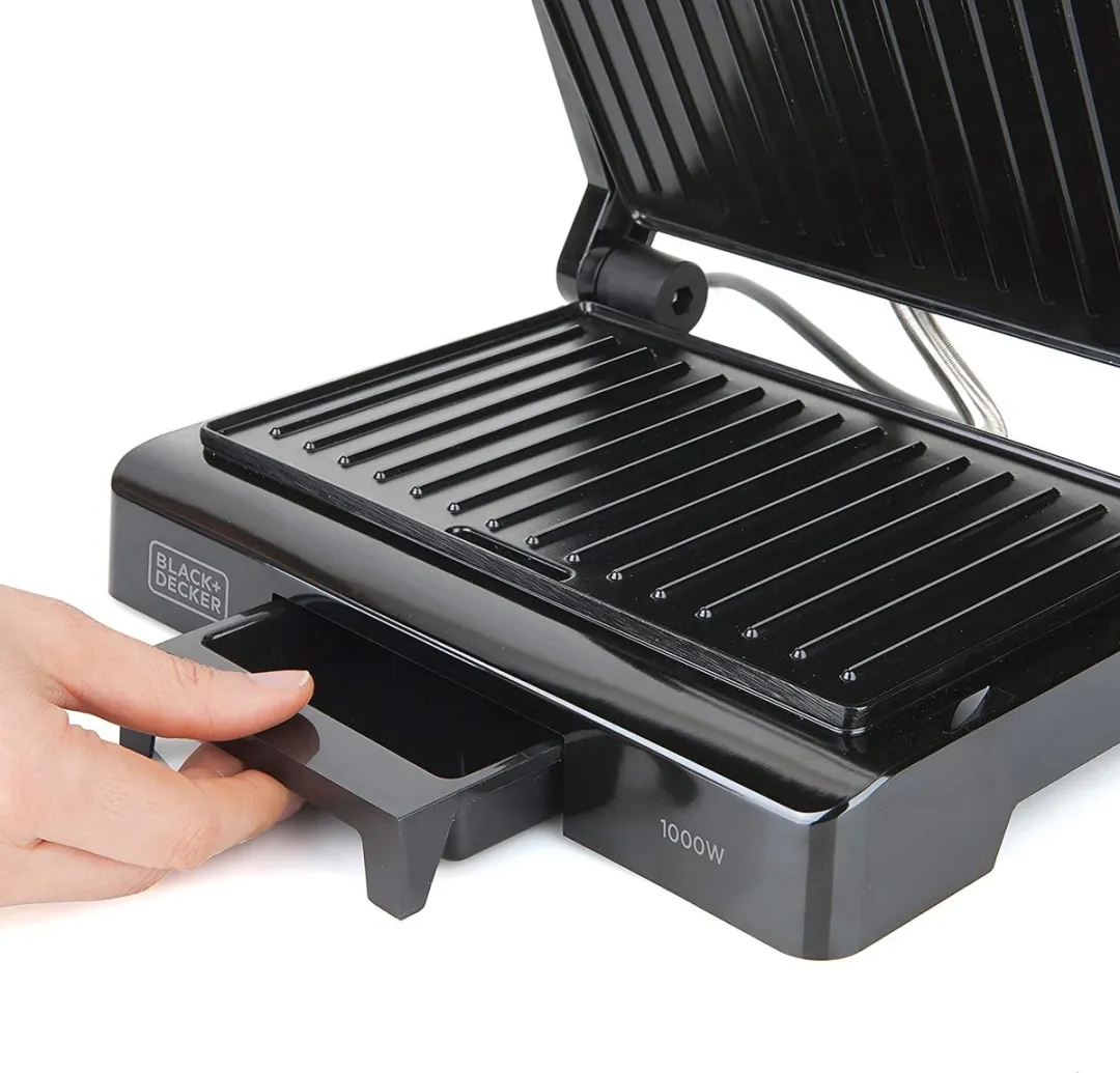 BLACK+DECKER BXGR1000E Contactgrill 1000W - Zwart - afbeelding 3 van 6