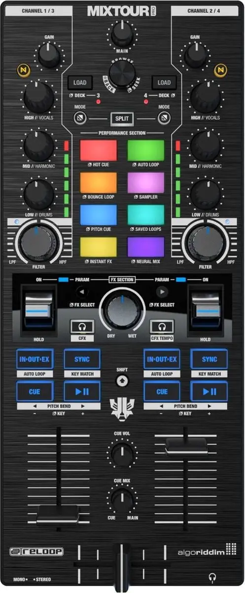 Reloop Mixtour Pro DJ-controller - Zwart - afbeelding 5 van 6