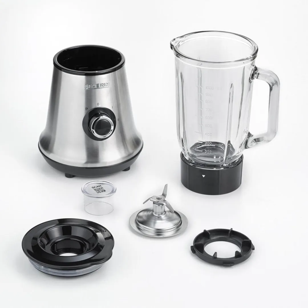 Severin SM 3734 Blender 500W - 1L - Geborsteld RVS-zwart