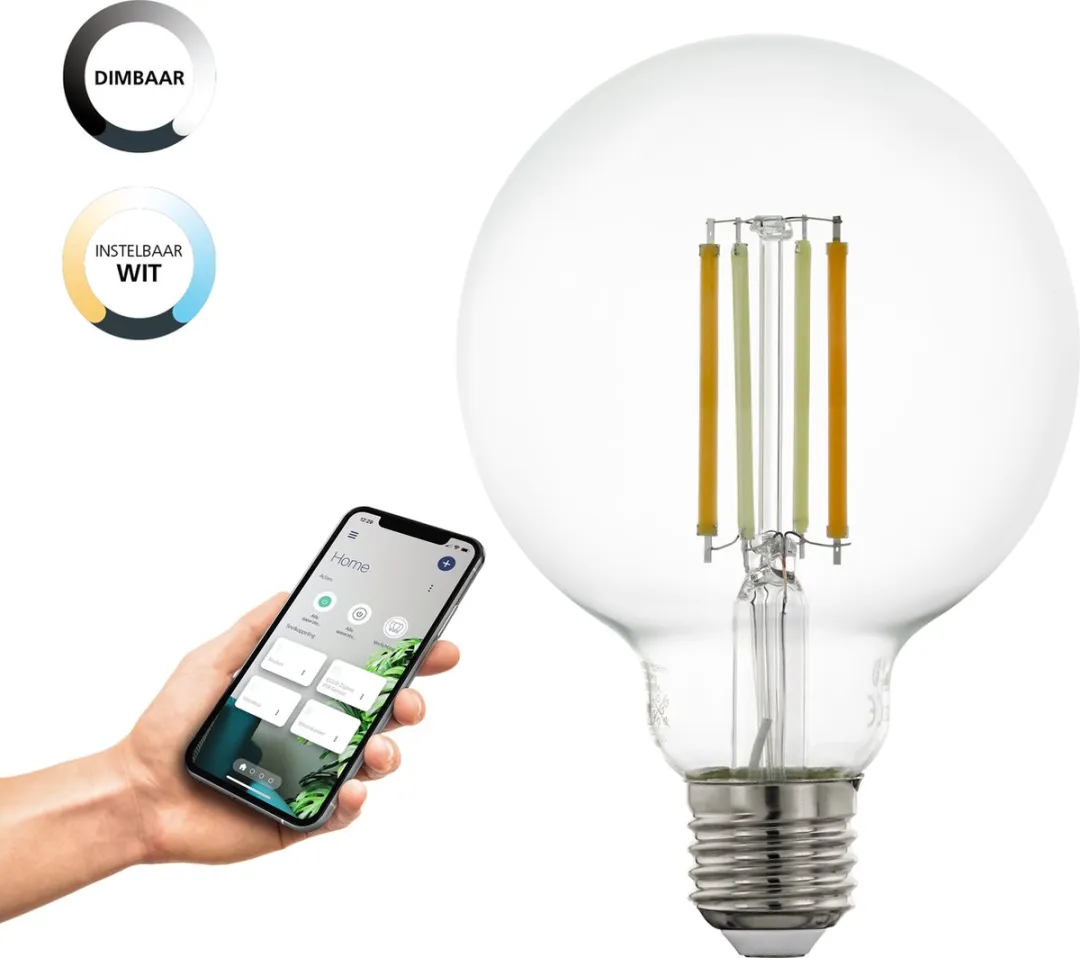 EGLO connect.z Smart LED Lamp E27 - Ø9,5cm - Amber - Instelbaar wit - Zigbee