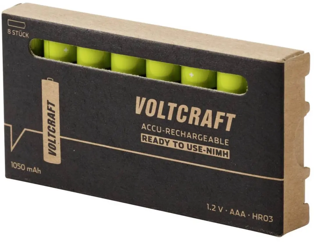 Voltcraft Oplaadbare AAA Batterij NiMH 1050mAh - 8 stuks - afbeelding 2 van 4