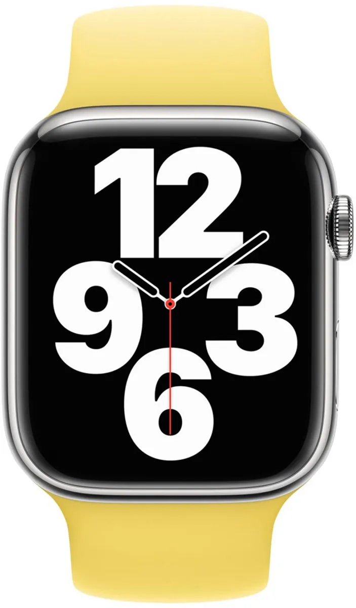 Apple Siliconen Solobandje Apple Watch 38-42mm - Maat 7 - Lemon Zest
