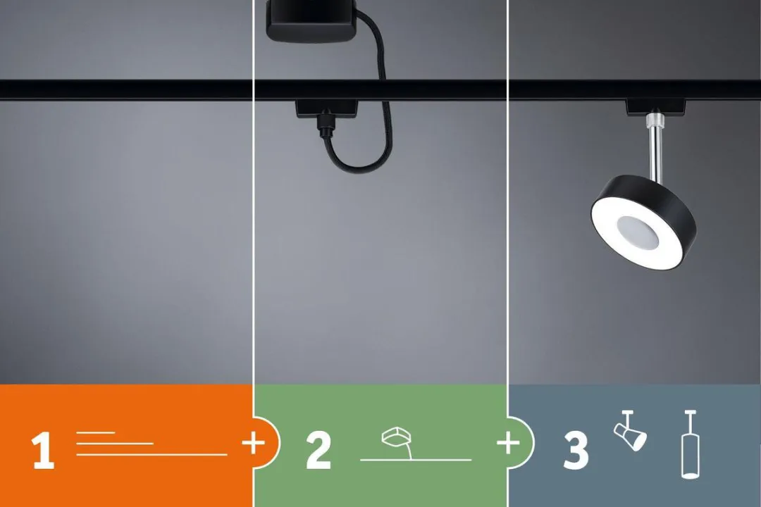 Paulmann URail Systeemlamp 96926 GU10 - Zwart/Chroom