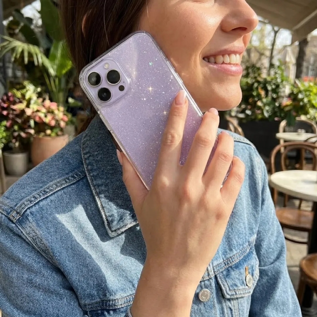 NUVEX iPhone 17 Pro Max Hoesje - Transparant Glitter