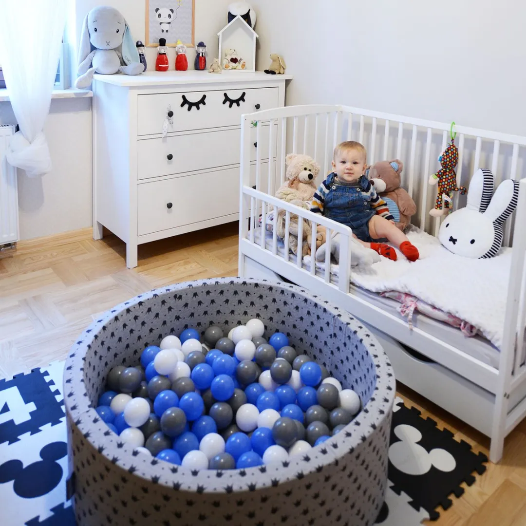 KiddyMoon Ballenbad 90x30cm - 200 Ballen ∅7cm - Lichtgrijs