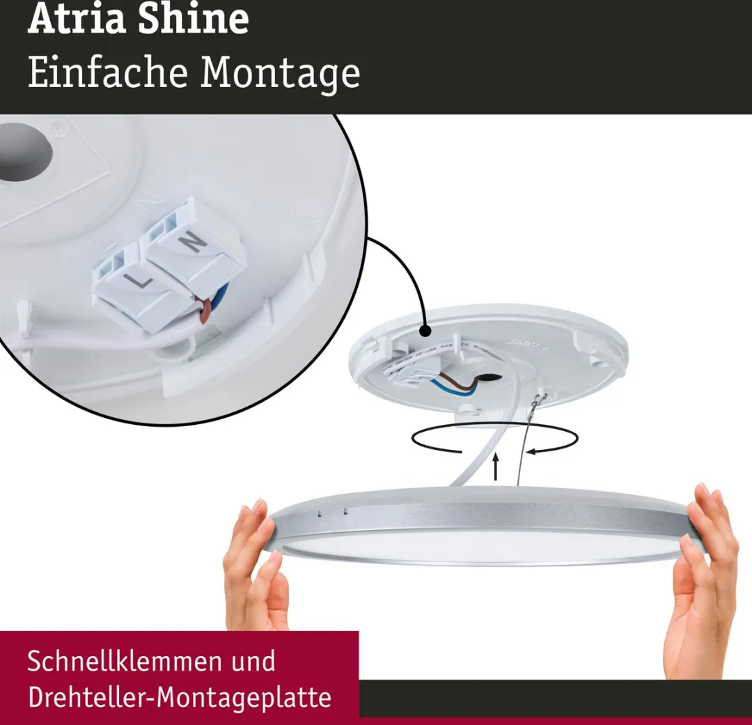 Paulmann Atria Shine LED-paneel 22W 2300lm 3000K - Houtlook - afbeelding 6 van 6
