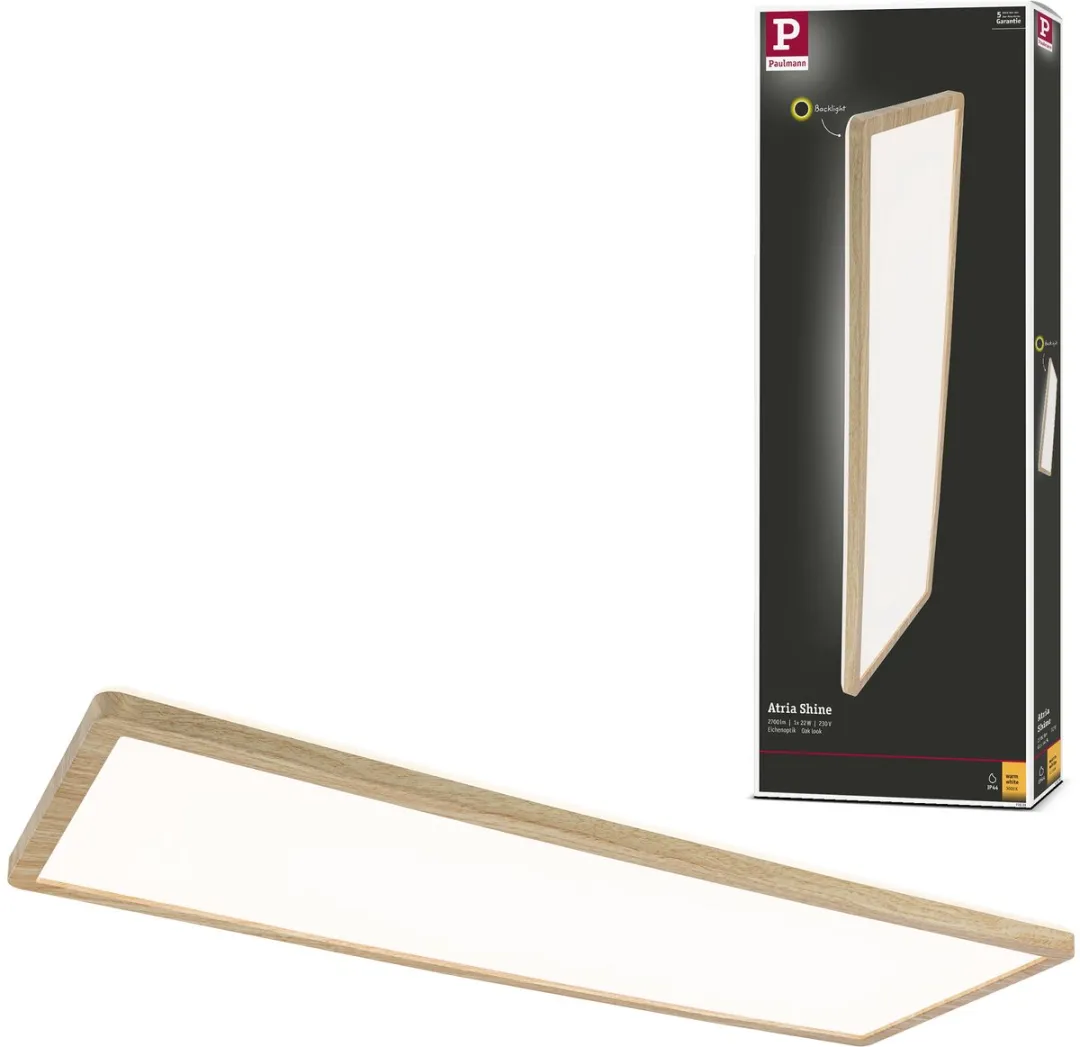 Paulmann Atria Shine LED-paneel 22W 2300lm 3000K - Houtlook