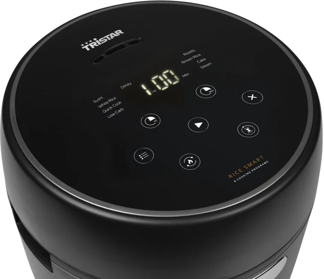 Tristar RK-6238 Digitale Rijstkoker 0,6L - 8 Programma's - Mat Zwart
