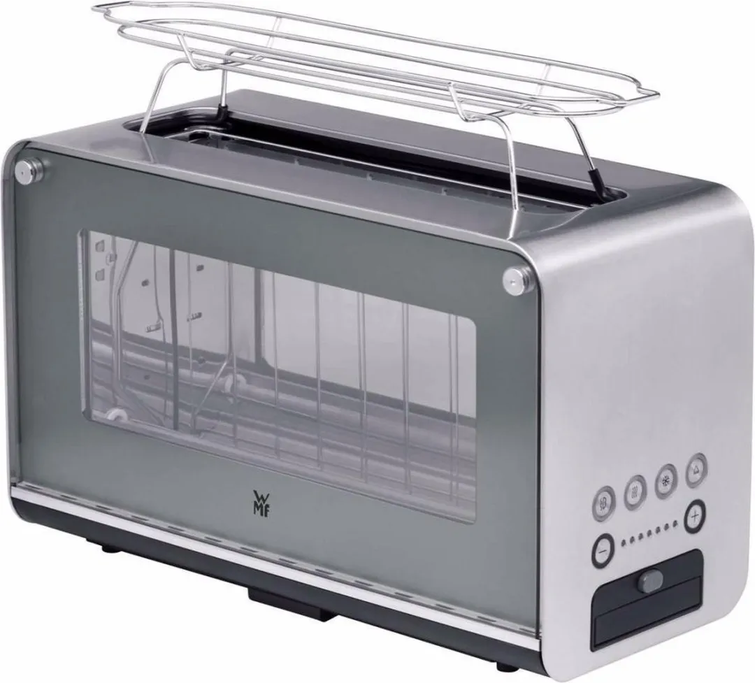 WMF Lono Glazen Broodrooster 1300W - 2 Sandwiches - Zilver
