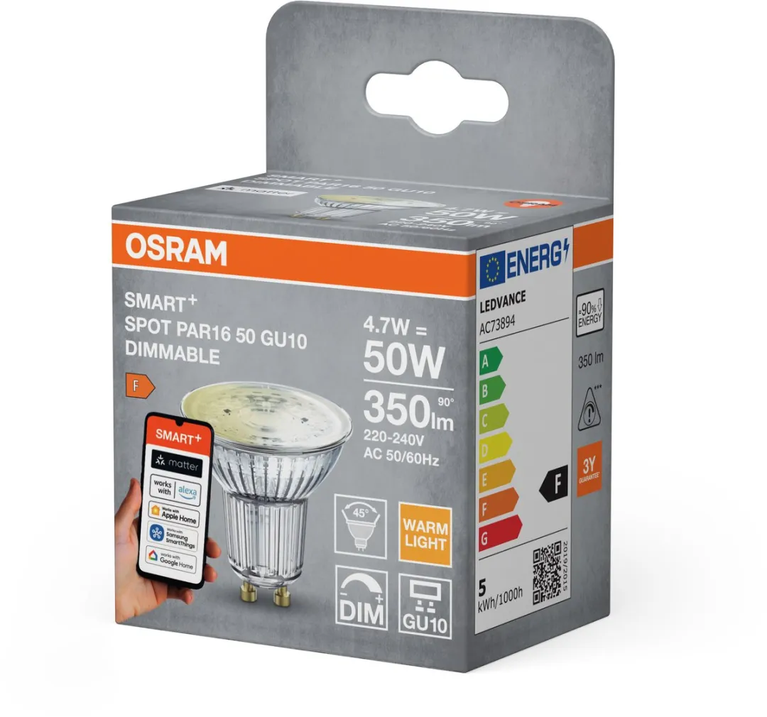 Osram SMART+ PAR16 GU10 Warm Wit 4,7W - Dimbaar via app/spraak - afbeelding 6 van 6