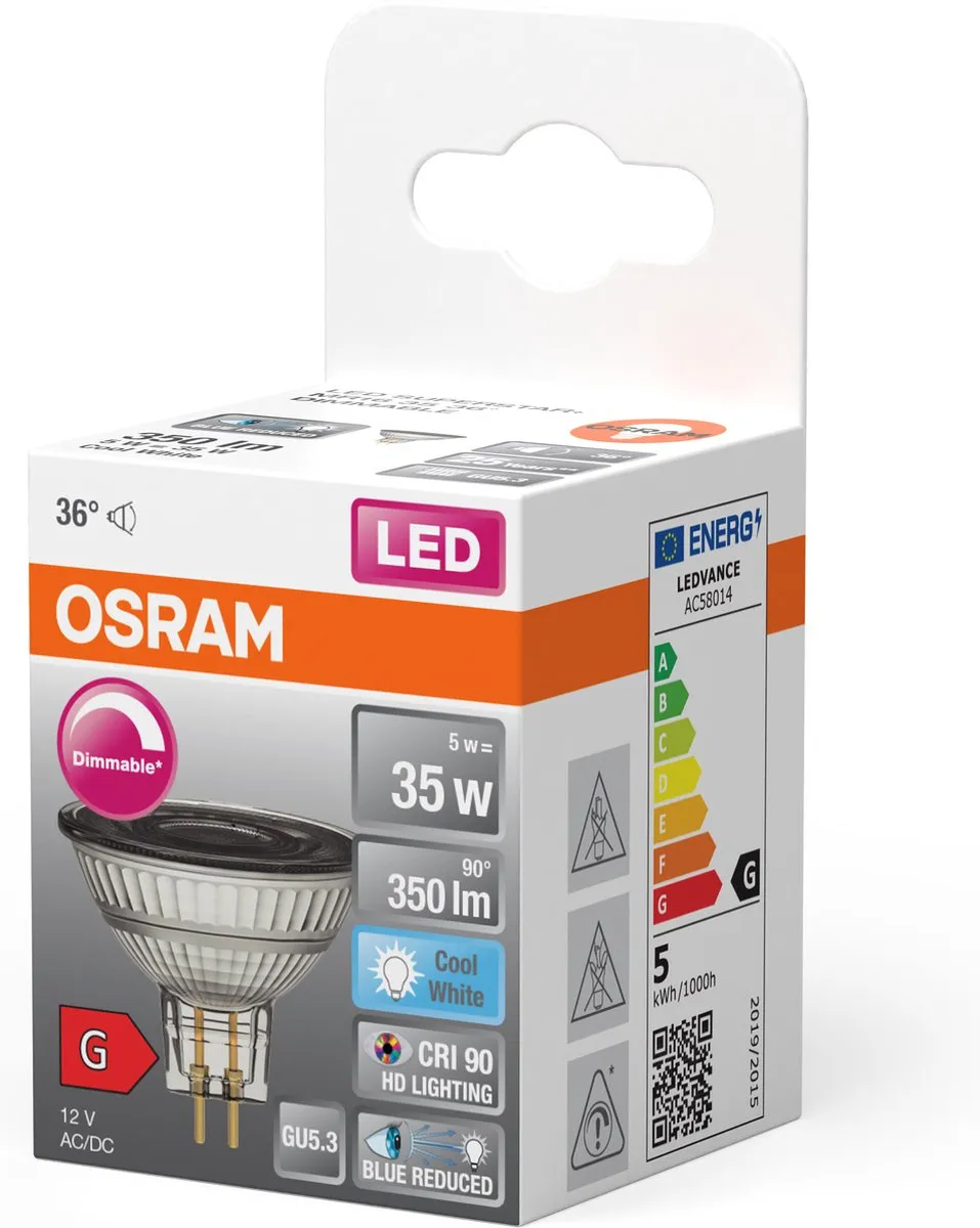 Osram GU5.3 LED 5W 4000K 350Lm - 36° - Ø50mm
