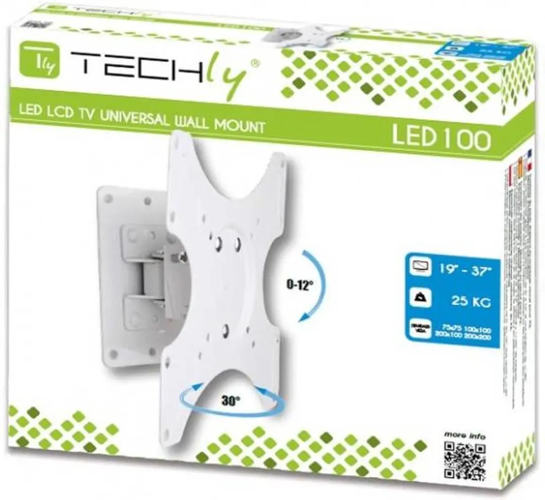 Techly ICA-LCD-2900WH TV Muurbeugel - Kantelbaar - Wit - afbeelding 5 van 6