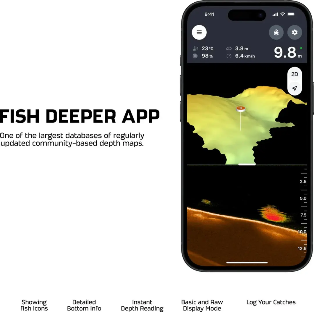 Deeper CHIRP+ 4 FNG0071 AI Visvinder - Zwart - afbeelding 3 van 6