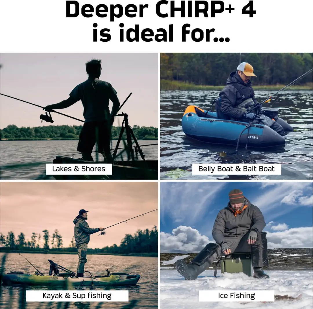 Deeper CHIRP+ 4 FNG0071 AI Visvinder - Zwart - afbeelding 4 van 6