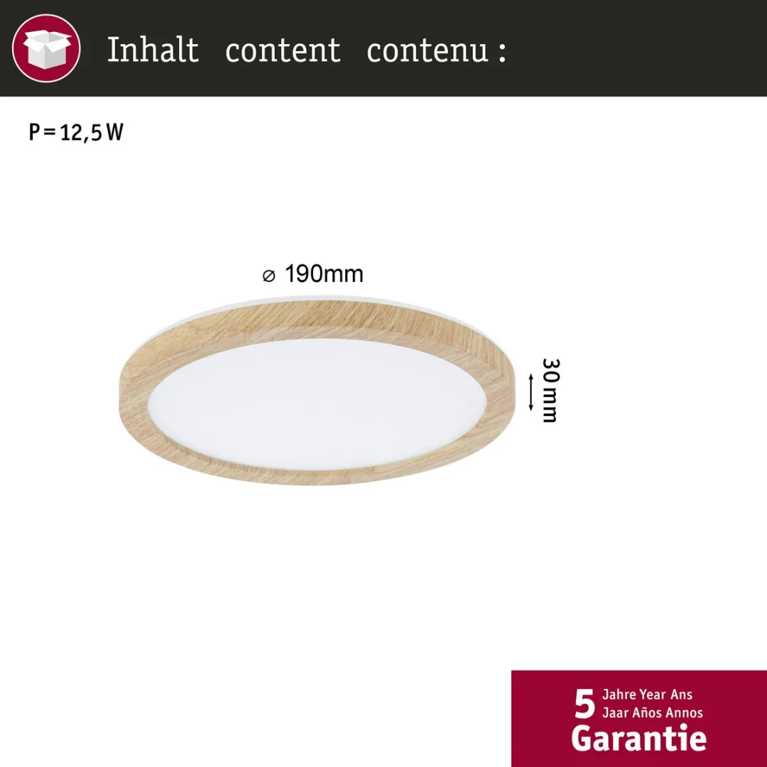 Paulmann Atria Shine LED-paneel 11,2W 850lm 4000K Houtlook