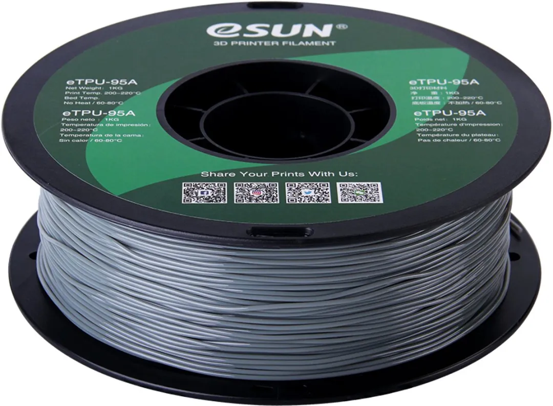ESUN eTPU-95A Filament 1.75mm Grijs 1kg